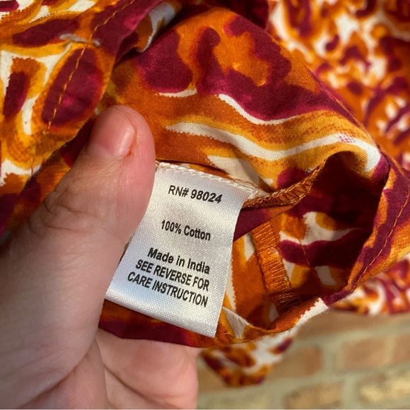 Anthropologie Love the Label floral tie open back shirt top size medium women’s - Picture 12 of 14